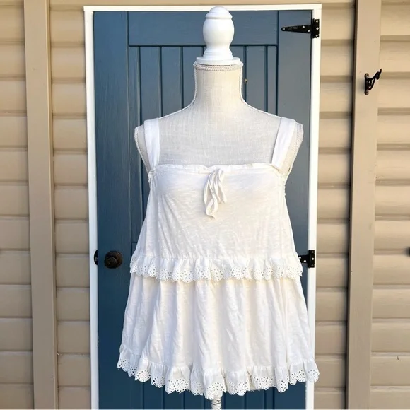 Anthropologie Tiered Eyelet Tank Top Women’s Size XS - Picture 2 of 8
